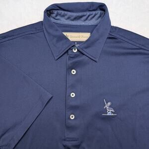 Donald Ross Mens Golf Polo Shirt - Medium Navy Performance Short Sleeve Wicking